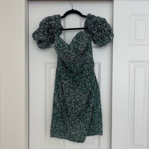 Emerald Green Beaded Cocktail Dress